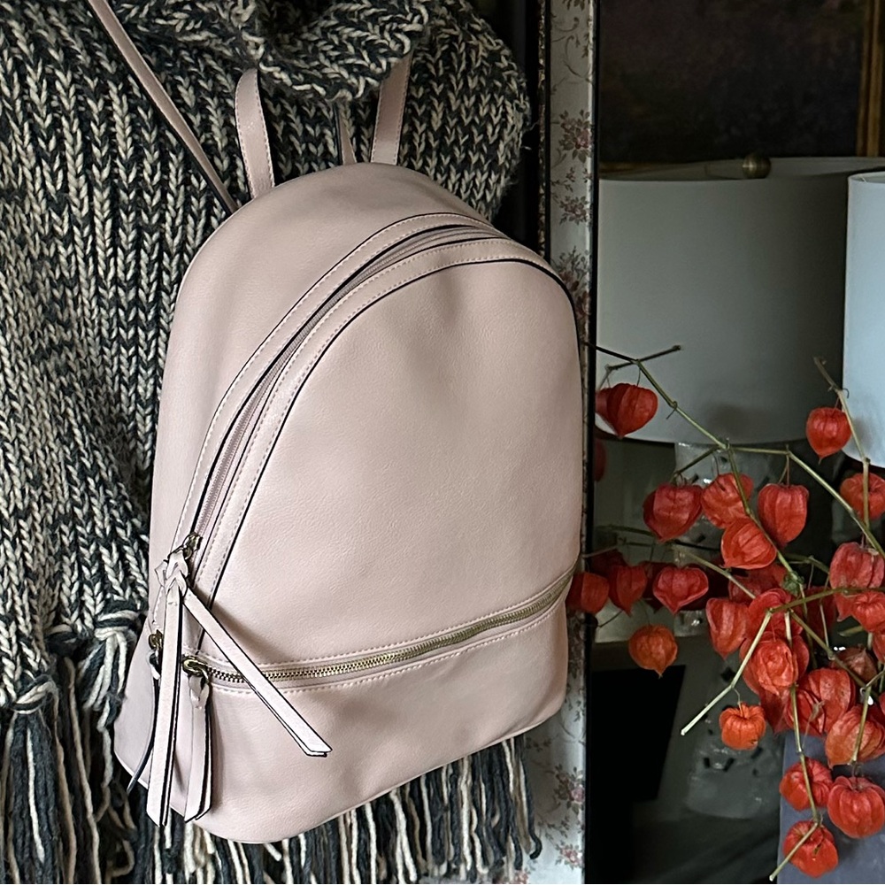 Naturalizer vegan dusty pink backpack with braided tassels, $50 - Picture 5 of 6